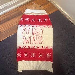 Rae Dunn MY UGLY SWEATER Pet Dog Cat Size Christmas Holiday Costume Sz L and M